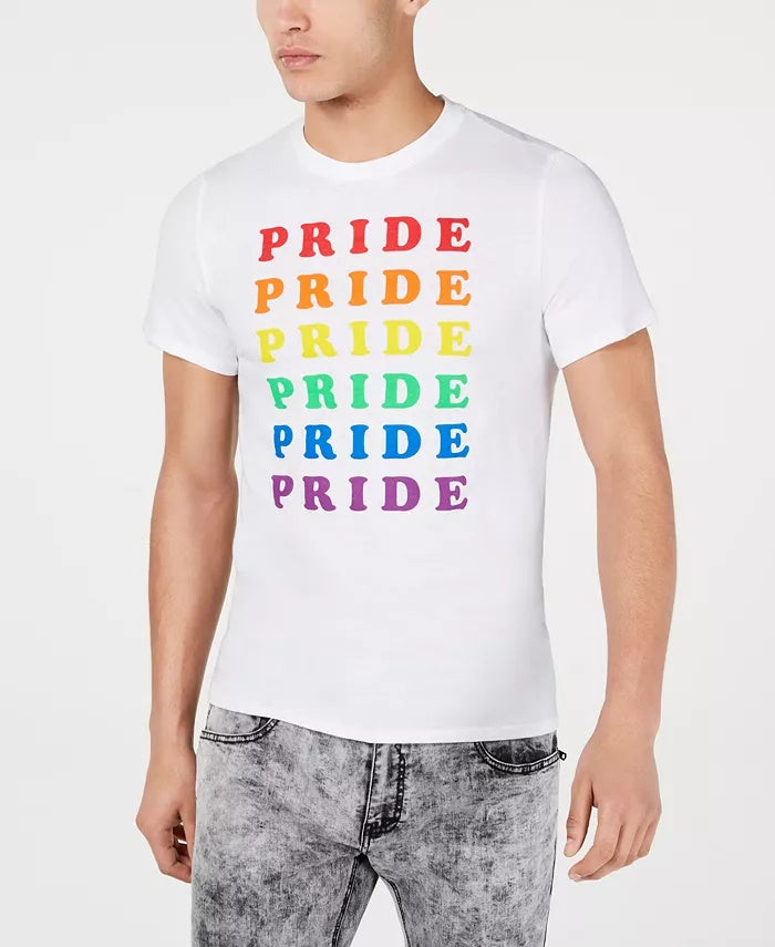 INC International Concepts Men's Rainbow Pride Graphic T-Shirt White Size XXX-Large