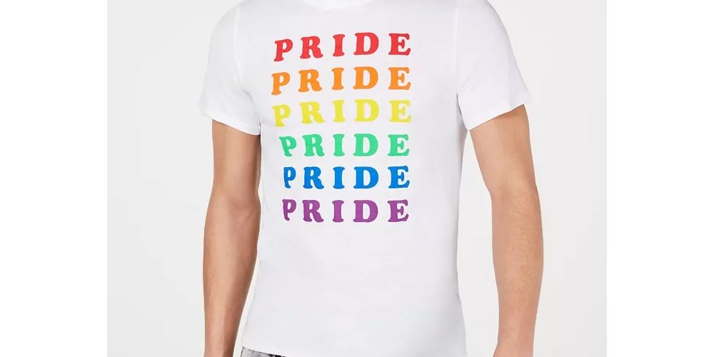INC International Concepts Men's Rainbow Pride Graphic T-Shirt White Size XXX-Large