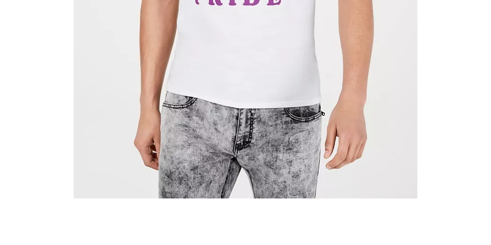 INC International Concepts Men's Rainbow Pride Graphic T-Shirt White Size XXX-Large