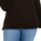 Style & Co Women's Plus Size Cowlneck Faux Sherpa Sweater Black Size Extra Large