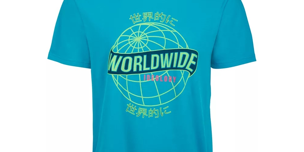 ID Ideology Men's Graphic T-Shirt Blue Size Medium