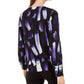 Alfani Women's Printed Surplice Top Purple Size Medium