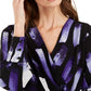 Alfani Women's Printed Surplice Top Purple Size Medium