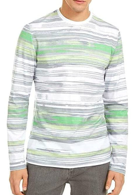 Alfani Men's Stripe T-Shirt Green Size XX-Large