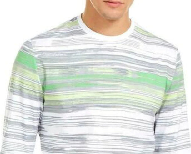 Alfani Men's Stripe T-Shirt Green Size XX-Large
