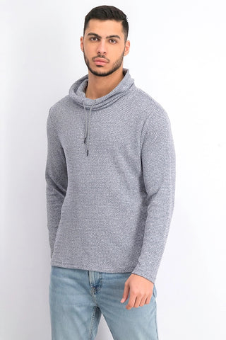 Alfani Men's Funnel-Neck Hooded Sweatshirt Blue Size Extra Large