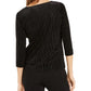 Alfani Women's Metallic Stripe Twist Front Top Black Size Medium