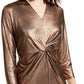 Alfani Women's Metallic Twist-Front Top Black Size Medium