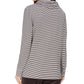 Charter Club Women's Striped Cowl-Neck Top Black Size Medium