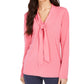 Charter Club Women's Woven Tie Top Pink Size Small