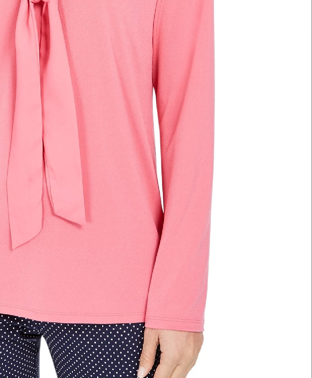 Charter Club Women's Woven Tie Top Pink Size Small