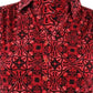 Charter Club Women's 3/4 Sleeve Printed Polo Top Red Size X-Large