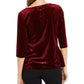 Alfani Women's Snakeskin Print Side Tie Velvet Top Wine Size Large