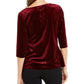 Alfani Women's Snakeskin Print Side Tie Velvet Top Wine Size Small