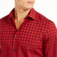Alfani Men's Classic-Fit Ombre Buffalo Check Shirt Red Size Medium