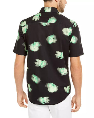 Alfani Men's Classic-Fit Abstract Floral-Print Shirt  Black