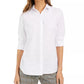 Charter Club Women's Faux-Pearl Shirt White Size Small