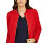 Charter Club Women's Quilted Mandarin-Collar Jacket Red Size Extra Large
