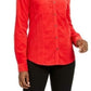 Charter Club Women's Petite Button-Down Cotton Corduroy Shirt Red Size Petite