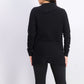 Charter Club Women's Patchwork-Stitch Asymmetrical-Collar Sweater Black Size Large
