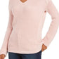 Charter Club Women's V Neck Sweater Pink Size Small