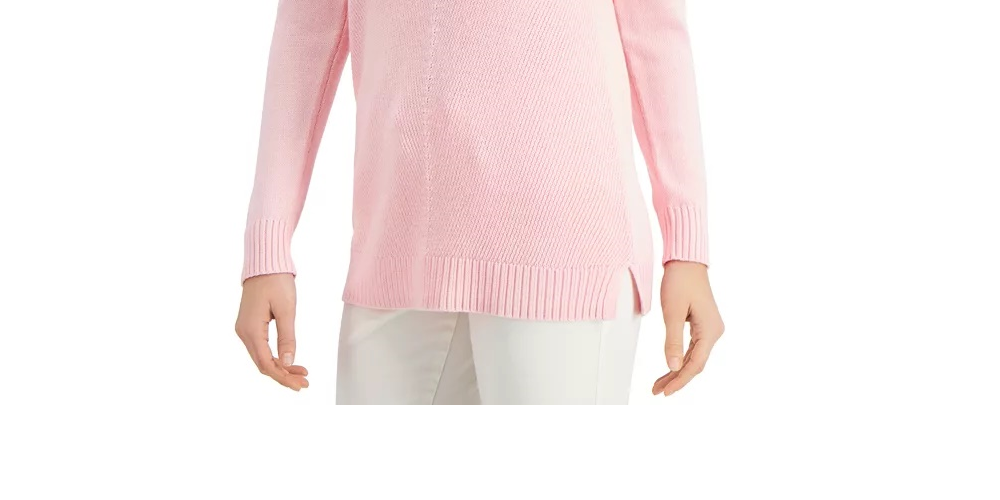 Charter Club Women's V-Neck Sweater Pink Size Extra Small