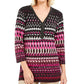 JM Collection Women's Printed Embellished Tunic Pink Size Small