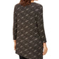 JM Collection Women's Metallic Asymmetrical Top Black Size Petite Medium