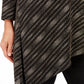 JM Collection Women's Metallic Asymmetrical Top Black Size Petite Medium
