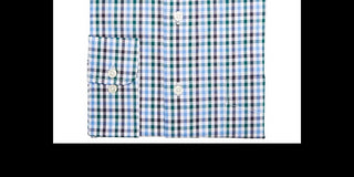 Club Room Men's Classic/Regular-Fit Stretch Wrinkle-Resistant Gingham Dress Shirt Navy Size 15.5X34-35