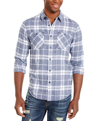 American Rag Men's Mitch Grindle Plaid Shirt Navy Size Extra Large