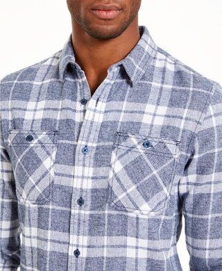 American Rag Men's Mitch Grindle Plaid Shirt Navy Size Extra Large