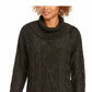 Charter Club Women's Cowl-Neck Cable-Knit Glitter Sweater Black Size Large