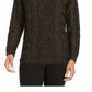 Charter Club Women's Cowl-Neck Cable-Knit Glitter Sweater Black Size Small