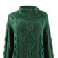 Charter Club Women's Cowl-Neck Cable-Knit Glitter Sweater Dark Green Size Extra Large