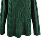 Charter Club Women's Cowl-Neck Cable-Knit Glitter Sweater Dark Green Size Extra Large