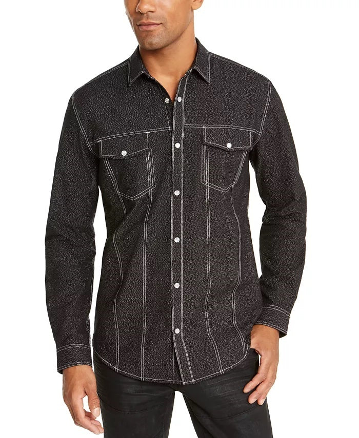 INC International Concepts Men's Lambert Shirt Black Size Small