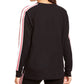Ideology Women's Varsity Stripe French Terry Sweatshirt Black Size Small