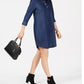 Karen Scott Women's Cotton Chambray Shirt dress Navy Size X-Large