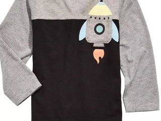 First Impressions Baby Boys Rocket Print Pocket T-Shirt Black Size 24MOS