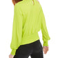 Bar III Women's Smocked Surplice Top Green Size X-Small
