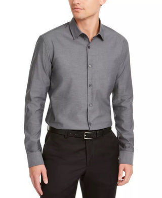 Alfani Men's Classic-Fit Solid Shirt Gray Size Small