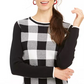Charter Club Women's Buffalo Check Family Sweater White Size Large