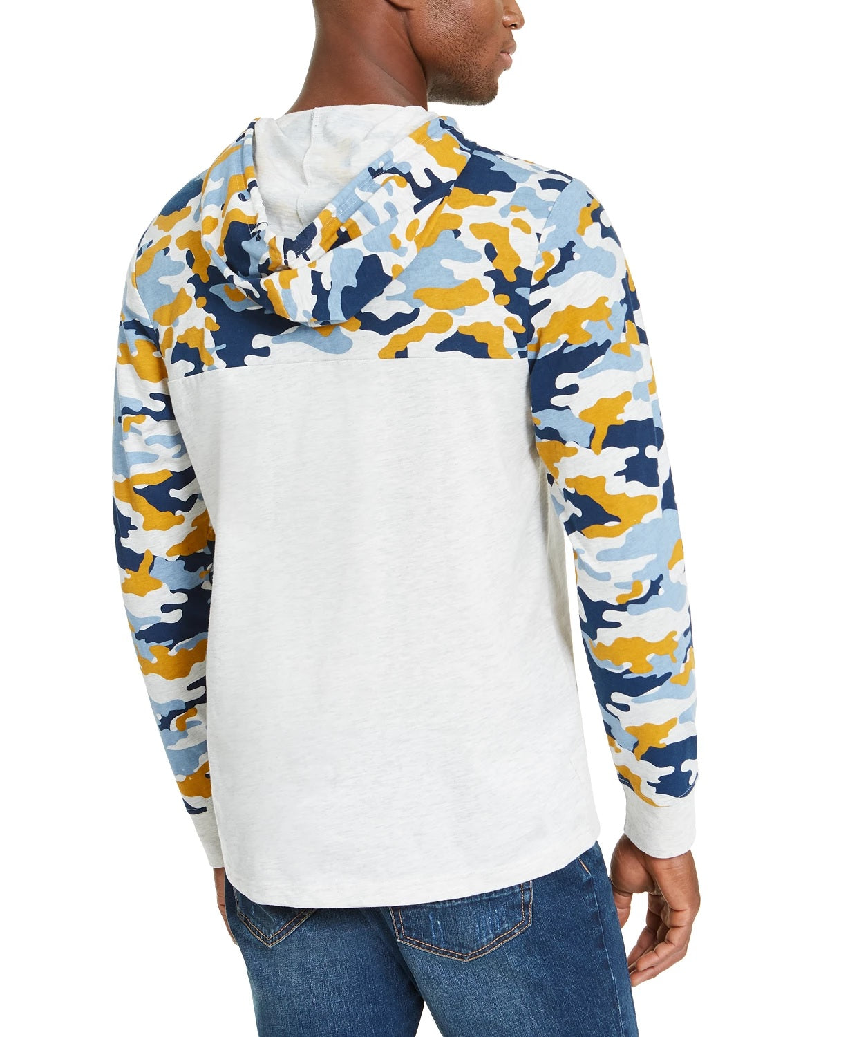 American Rag Men's Camo Blocked HoodieBeigekhaki Size Small