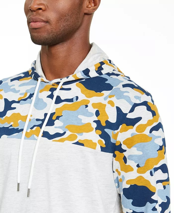 American Rag Men's Camo Blocked HoodieBeigekhaki Size Small