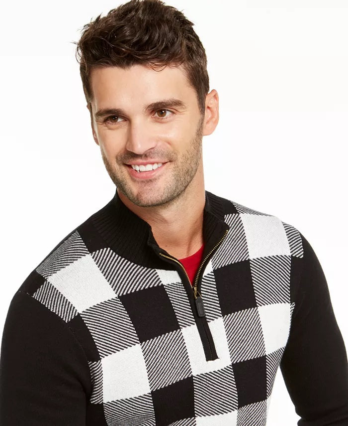 Charter Club Men's Buffalo Check Family Sweater Natural Size Small
