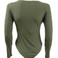Bar III Women's Twisted Thong Bodysuit Green Size Large