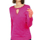 INC International Concepts Women's Embellished Keyhole Sweater Pink Size X-Small