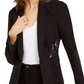 INC International Concepts Women's Lace Peplum Blazer Black Size Medium