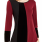 Alfani Women's Colorblocked Asymmetrical Top Wine Size Small